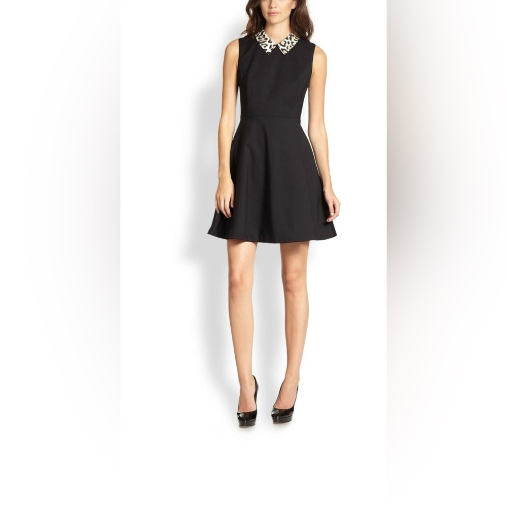 Kate spade Rissa fit & flare sleeveless dress whit leopard collar print